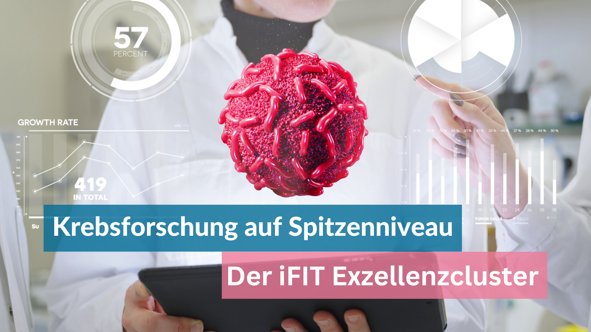 Krebsforschung auf Spitzenniveau - der Ifit Excellenzcluster: Krebszelle vor Forscher