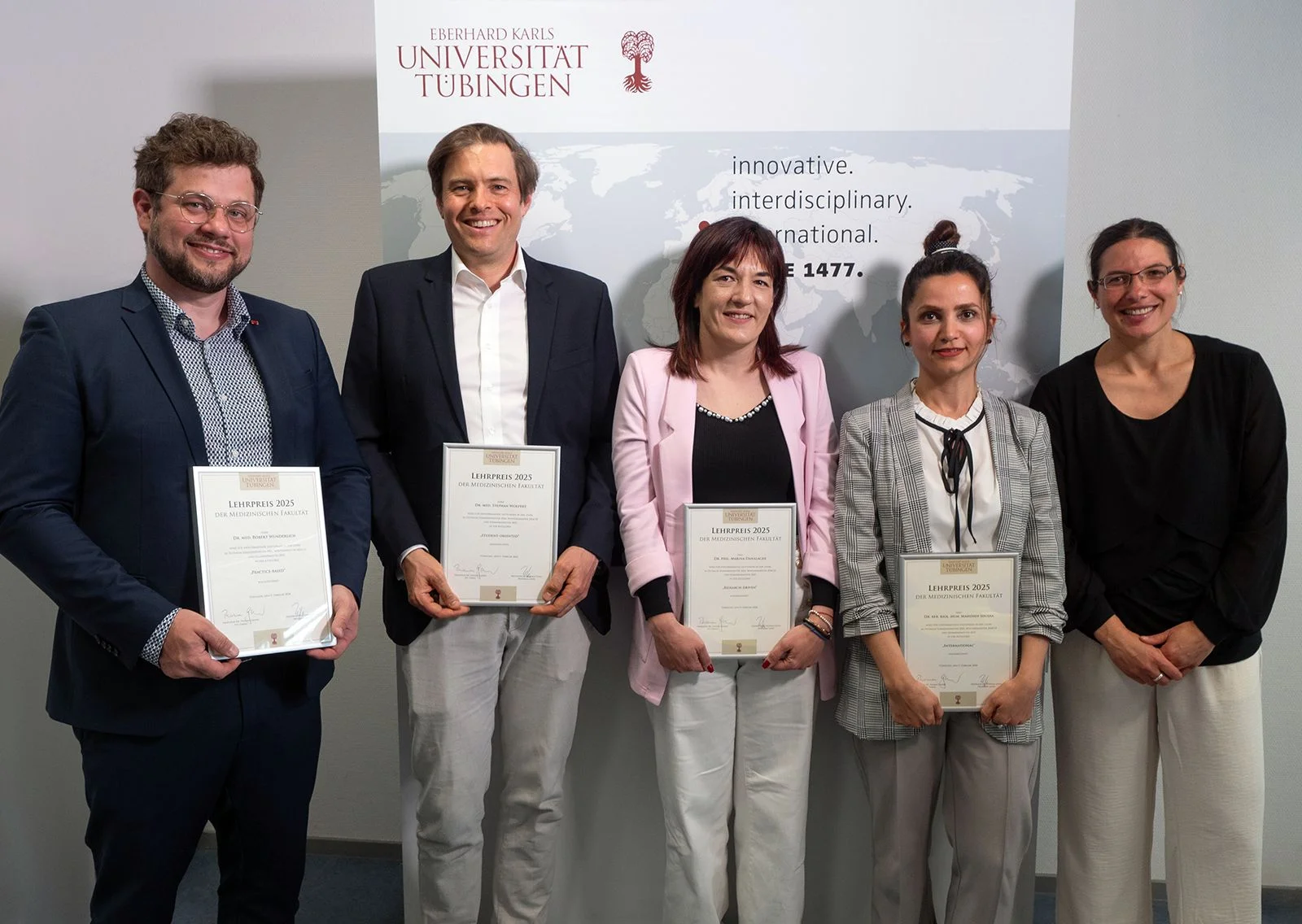 v.l.n.r. Robert Wunderlich, Stephan Wolpert, Marina Danalache, Mahdieh Shojaa, Anne Herrmann-Werner