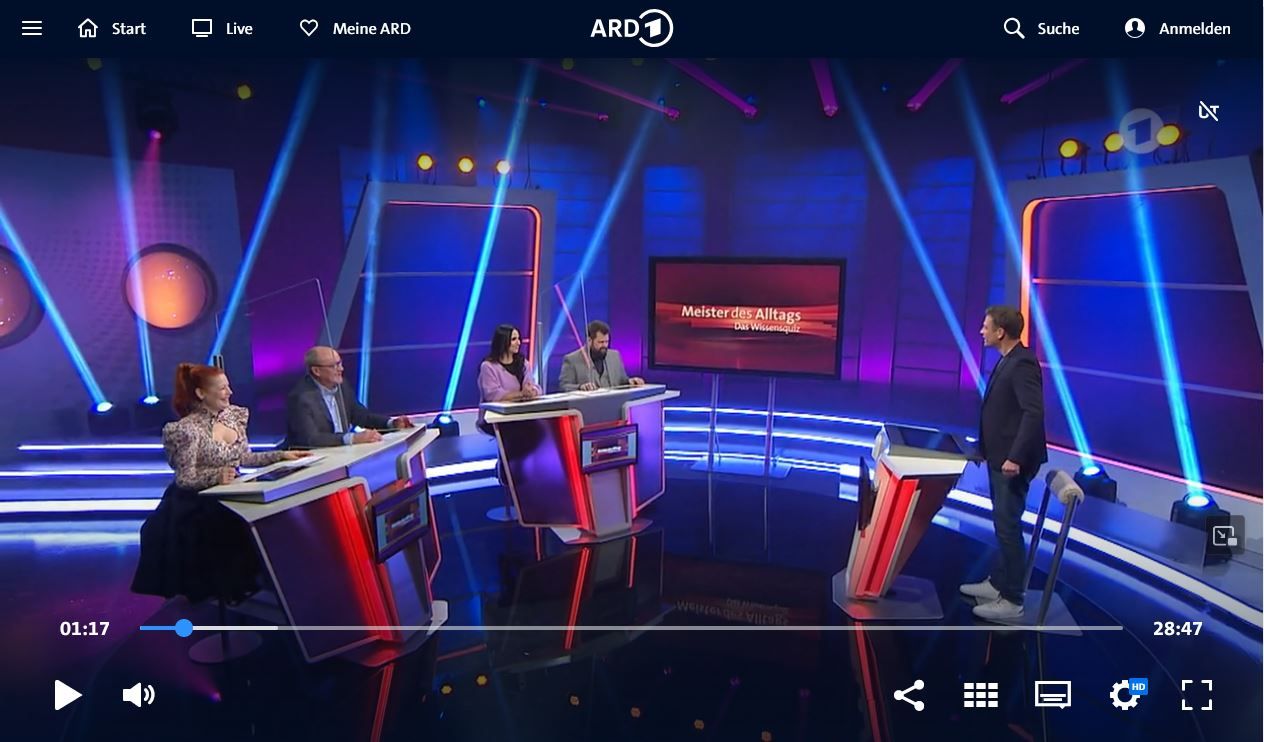 Bildschirmfoto des Videos zur Sendung