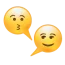 Zwei Smileys als Sprechblasen