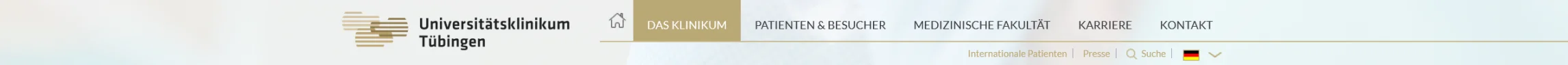 Hauptnavigation mit Feldern: Goldenes Feld Klinikum