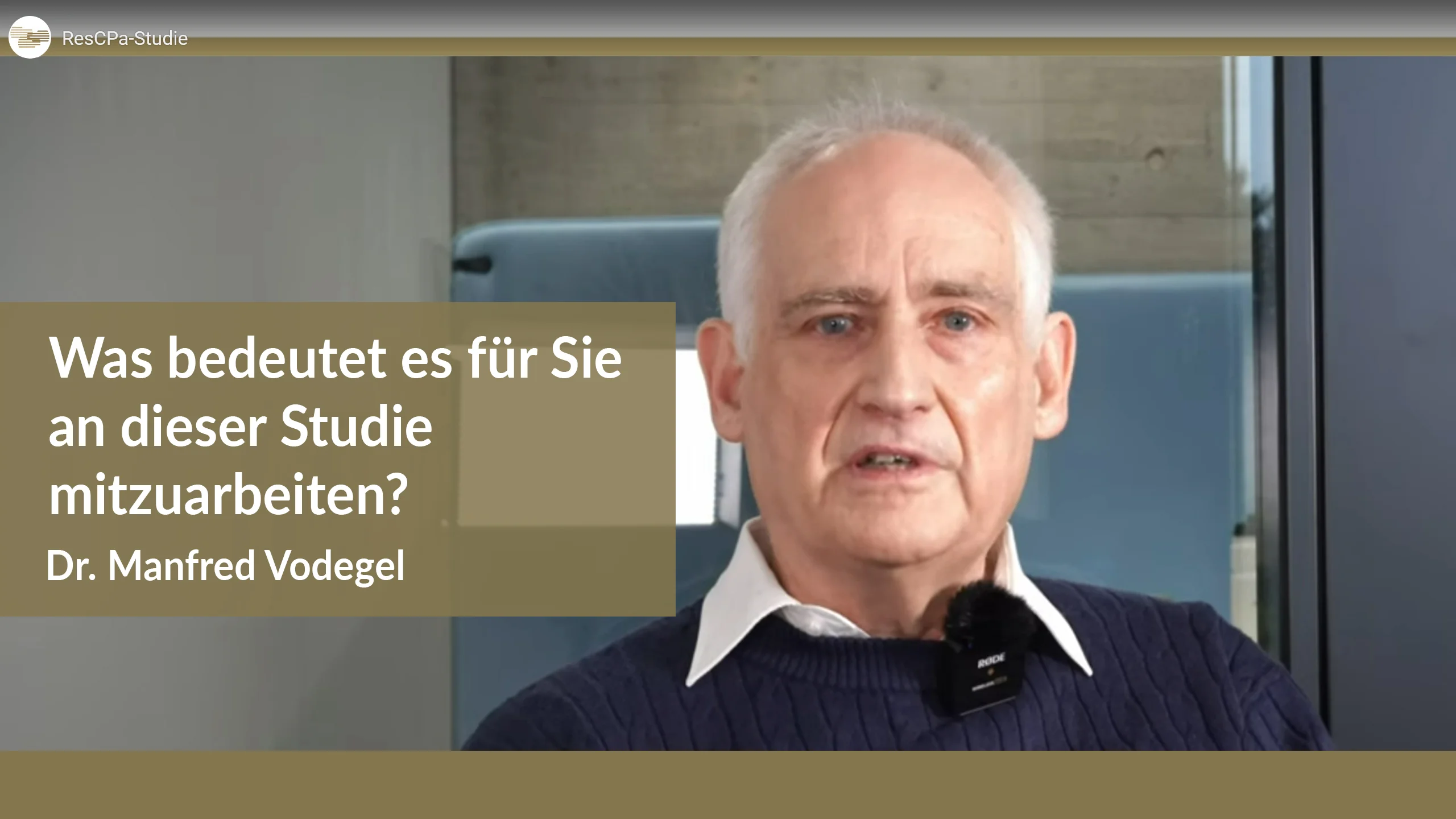 Video-Startfolie: Was bedeutet es für Sie an dieser Studie mitzuarbeiten?