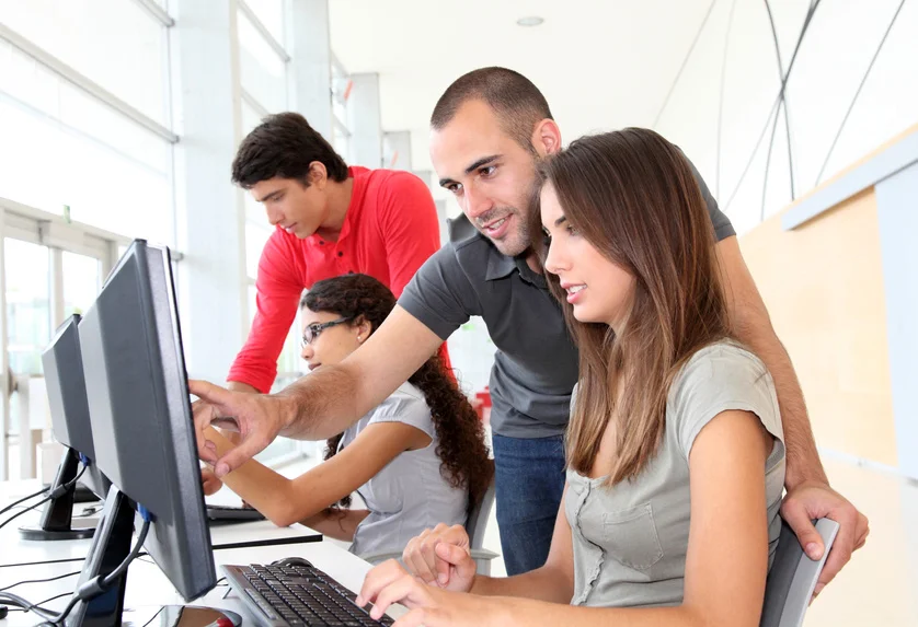Young people at the computer