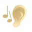 Emoji Ohr mit Musiknoten