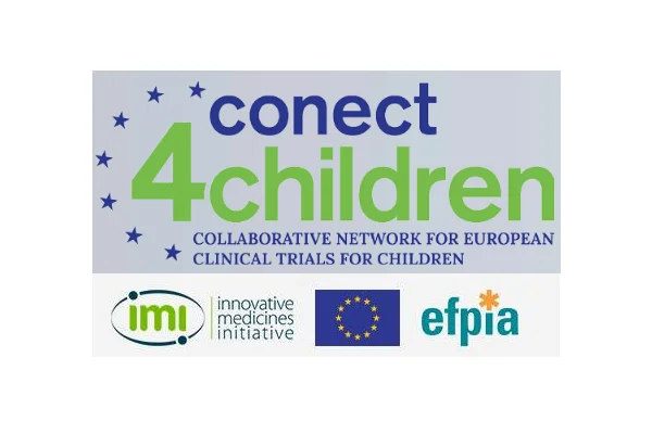Logos der Förderer_ conect4children, imi, EU und efpia