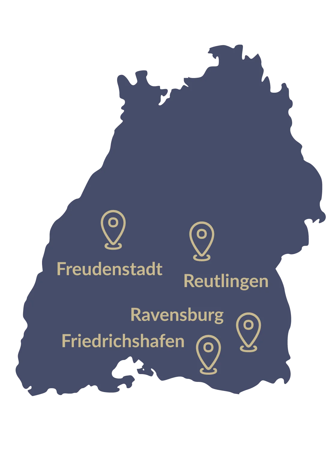Landkarte mit den Standorten