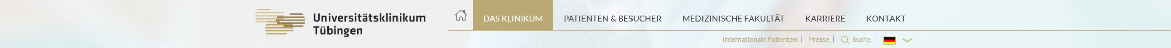 Hauptnavigation mit Feldern: Goldenes Feld Klinikum