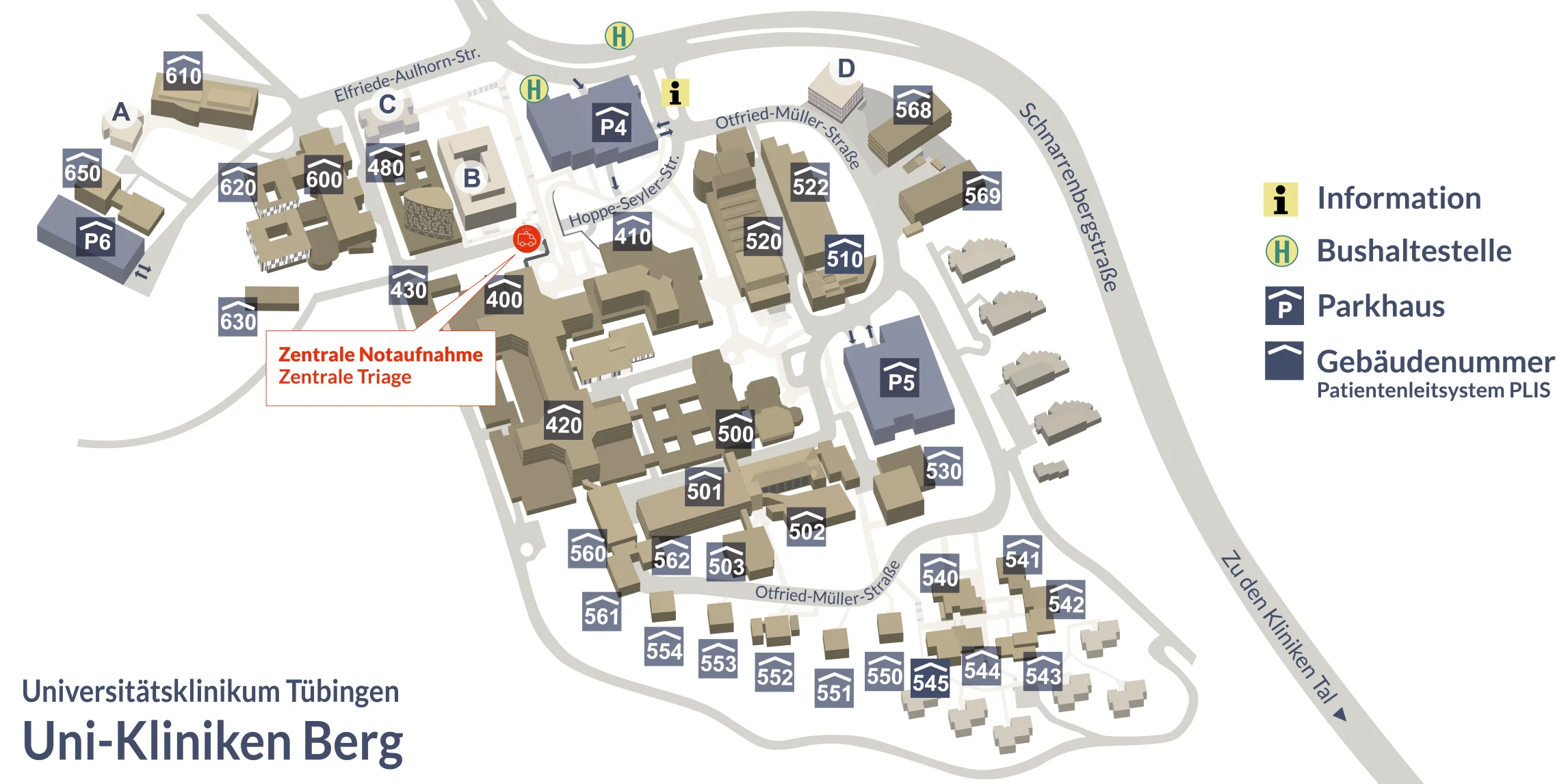 Lageplan Notaufnahmen Kliniken Berg