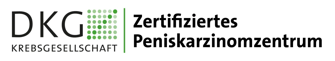 DKG Logo und Zertifiziertes Peniskarzinomzentrum