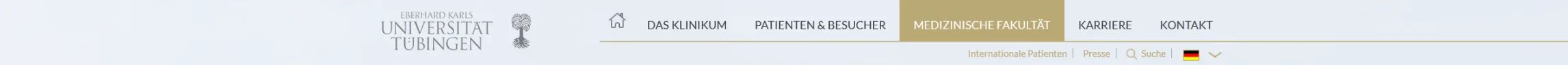 Hauptnavigation mit Feldern: Goldenes Feld Medizinische Fakultät