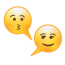 Zwei Smileys als Sprechblasen