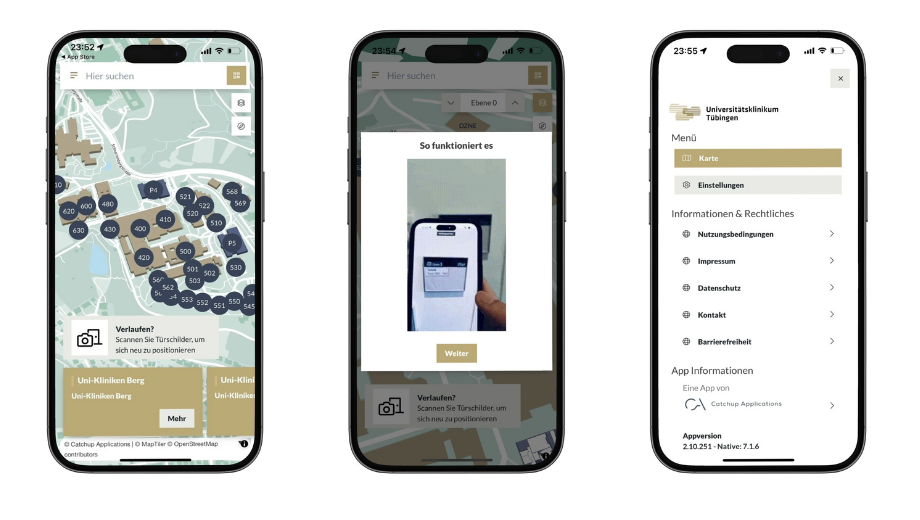 Screenshots of the application