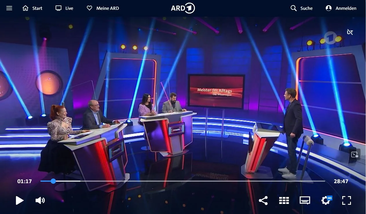 Bildschirmfoto des Videos zur Sendung