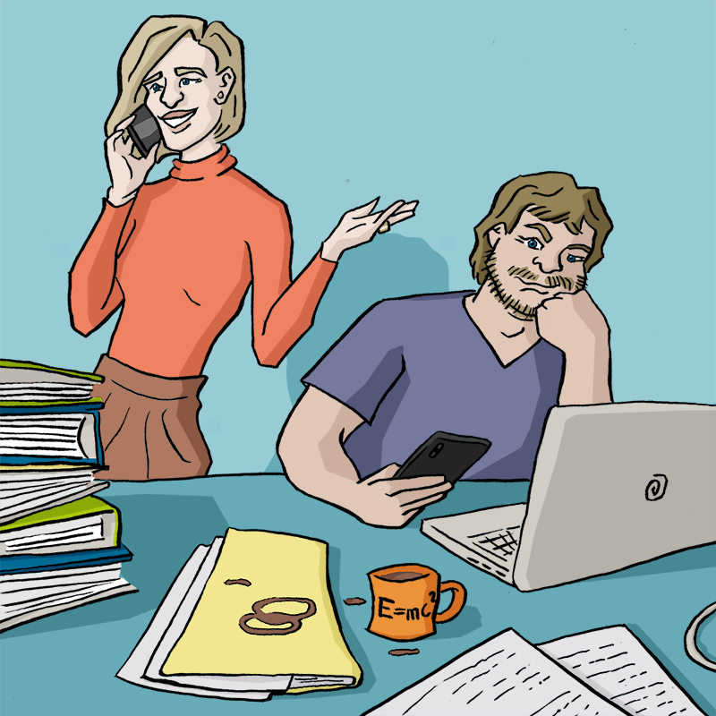 Schmuckbild: Grafik Eltern an Telefon und Computer