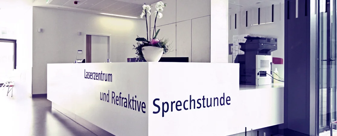 Empfangsbereich Sprechstunde für Refraktive Chirurgie