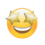 Smiley mit Sternchen auf den Augen