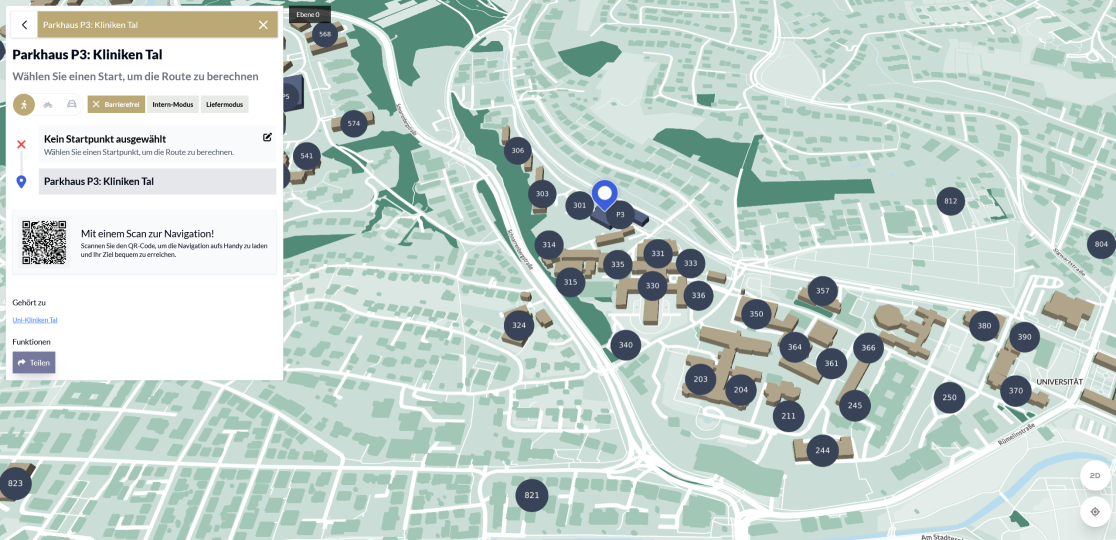 Lageplan aus der NaviApp mit Link auf die NaviApp