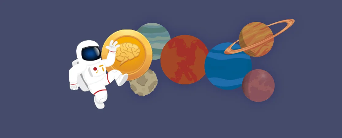 Planeten mit Astronaut