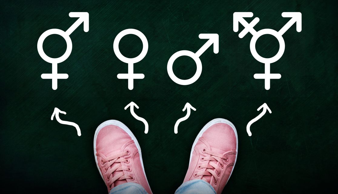 Schmuckbild mit Symbolen für weiblich, männlich und beide Geschlechter