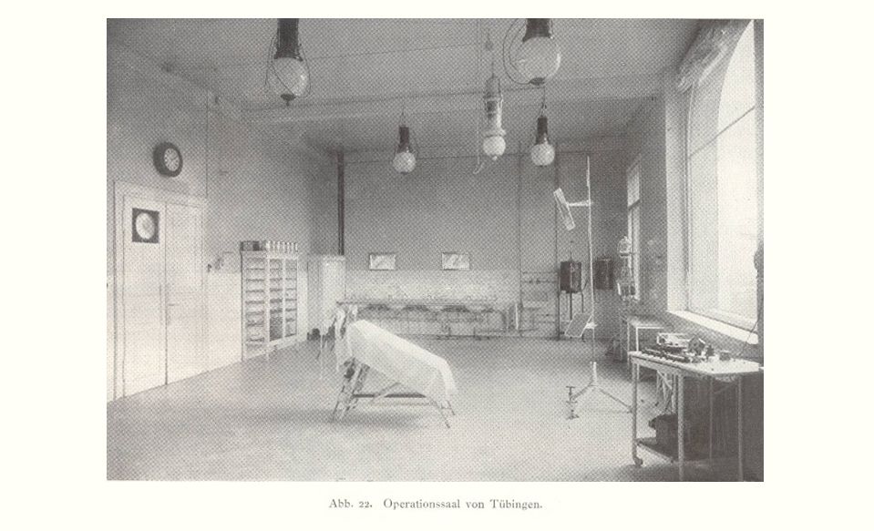 Historisches Foto des Operations-Saal in der Frauenklinik