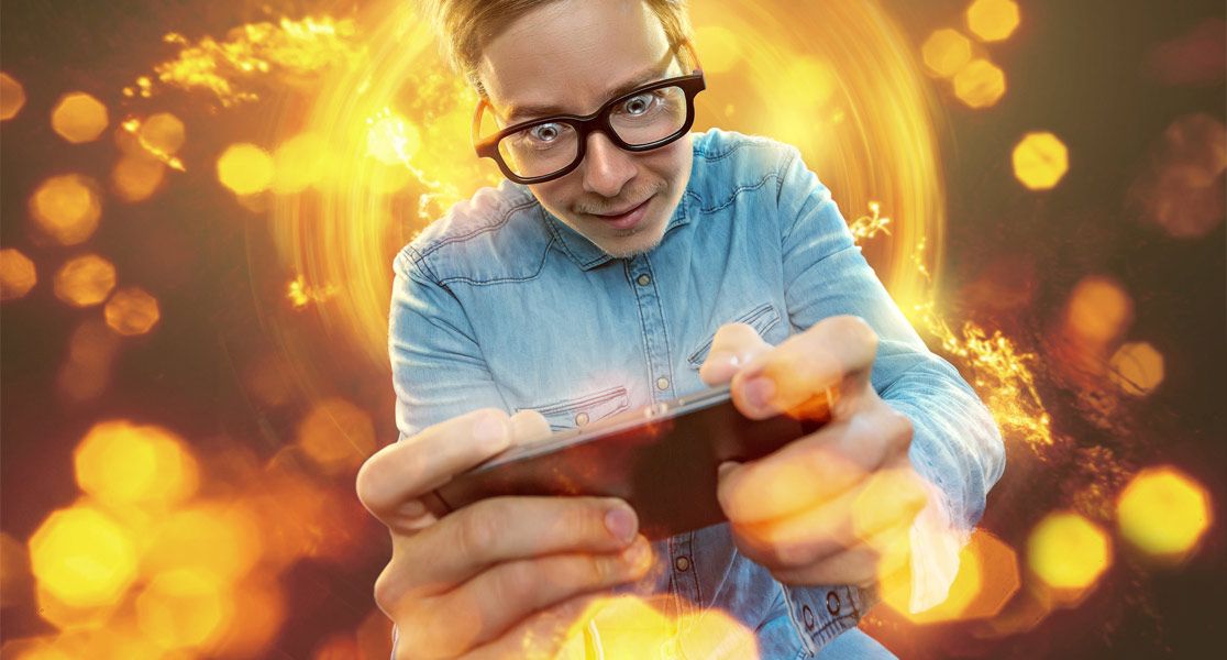 Mensch mit Smartphone