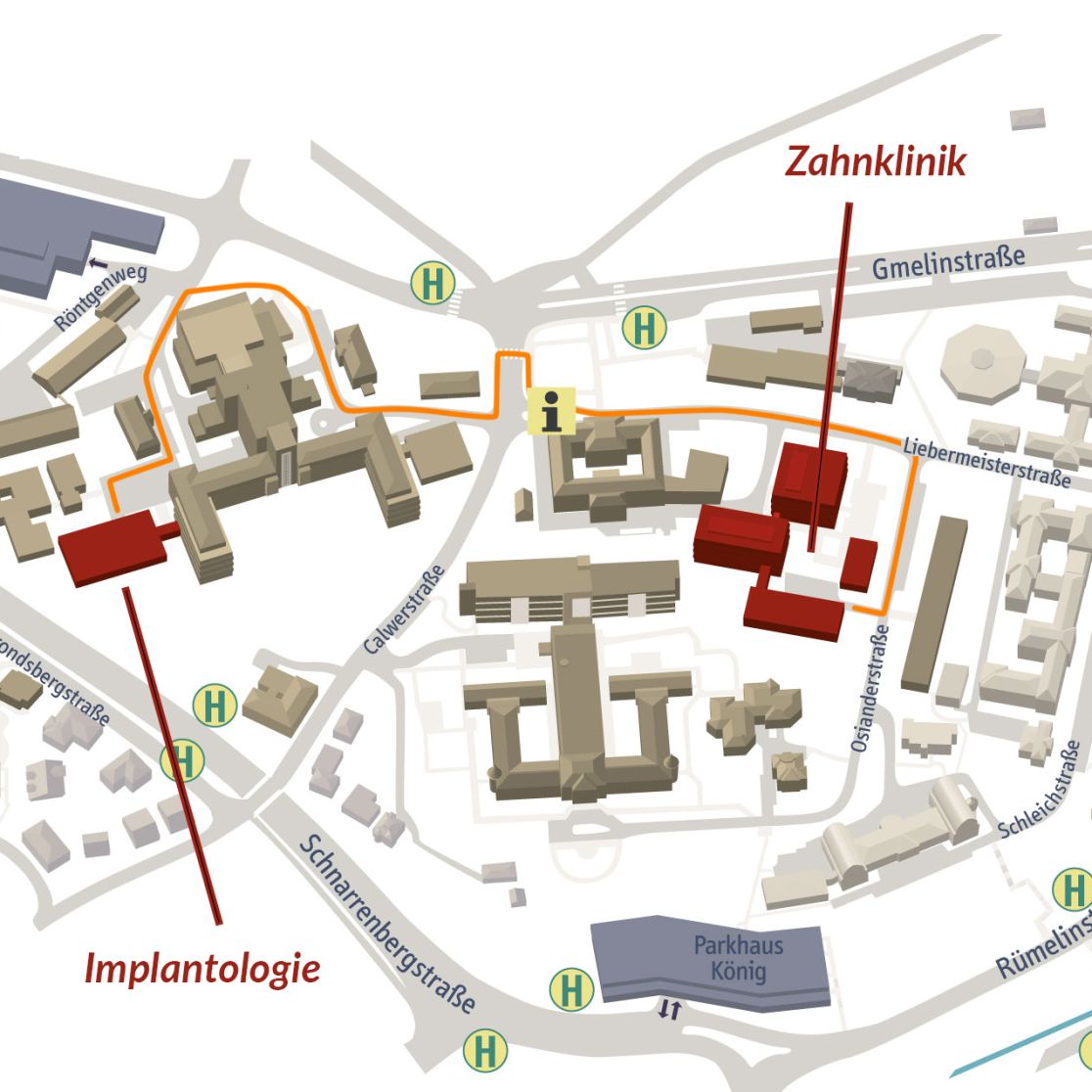 Lageplanausschnitt Kliniken Tal