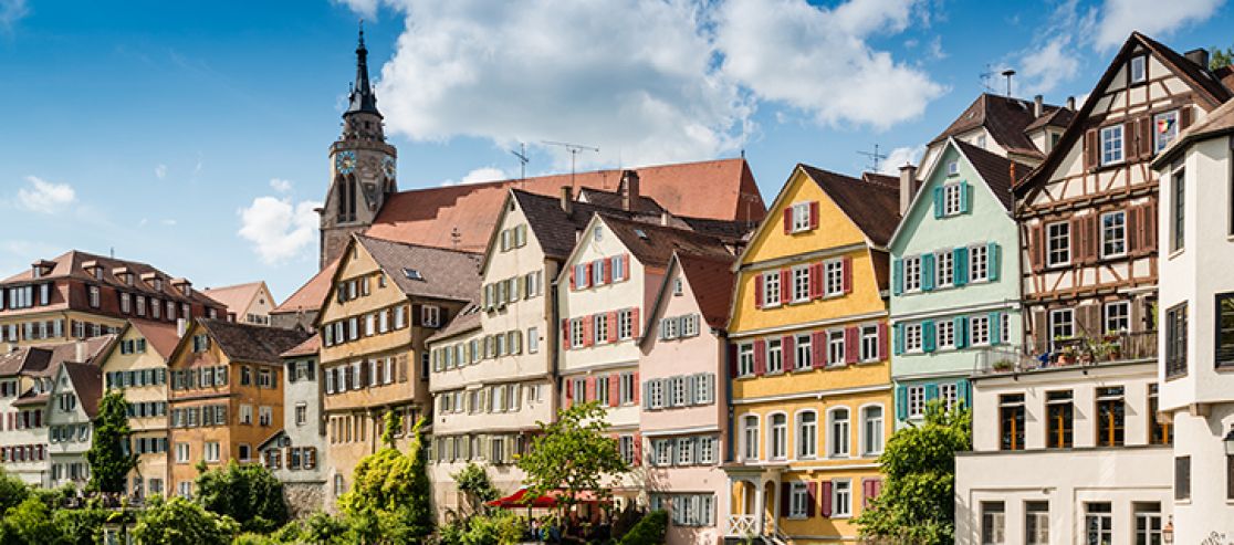Bunte Häuser in Tübingen