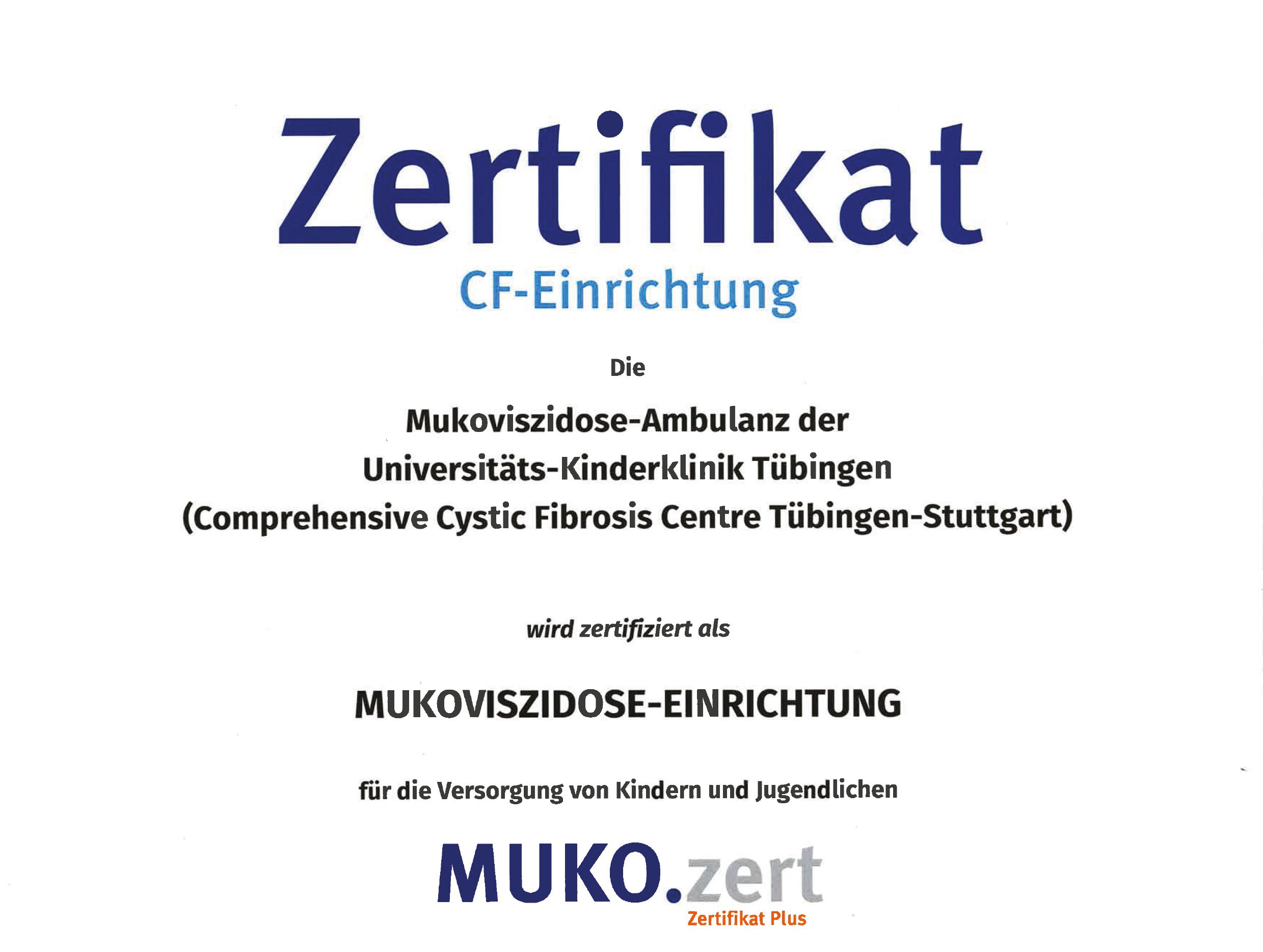 Abbildung Zertifikatsurkunde